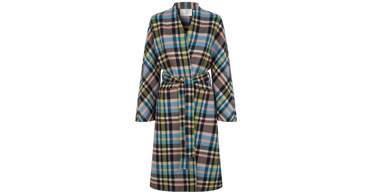 Stine Goya Fernanda Wool Check Coat - Lyst