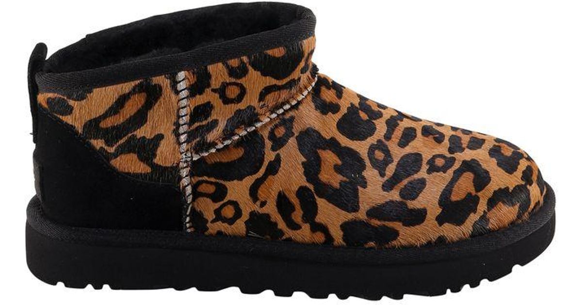 UGG Suede Pony Skin Ankle Boots With Animalier Motif in Natural Print (Black) Save 38 Lyst
