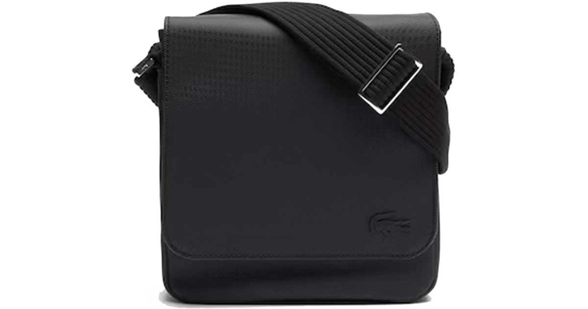 Lacoste Sacoche À Rabat En Petit Piqué Uni in Black for Men | Lyst