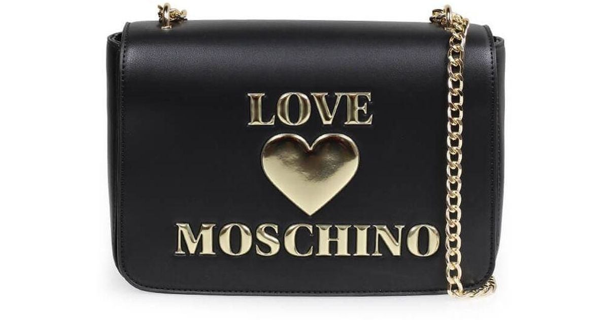 Love Moschino Black Large Crossbody Bag With Logo - Lyst