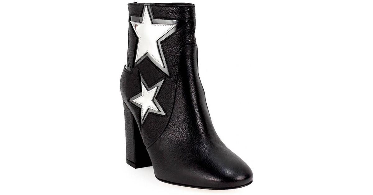 black booties with silver stars