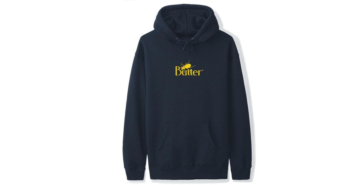 Butter Goods Fleece Bug Classic Logo Pullover Hoodie - Navy in ...