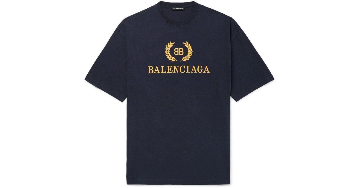 Balenciaga Cotton Wreath Logo Print T 