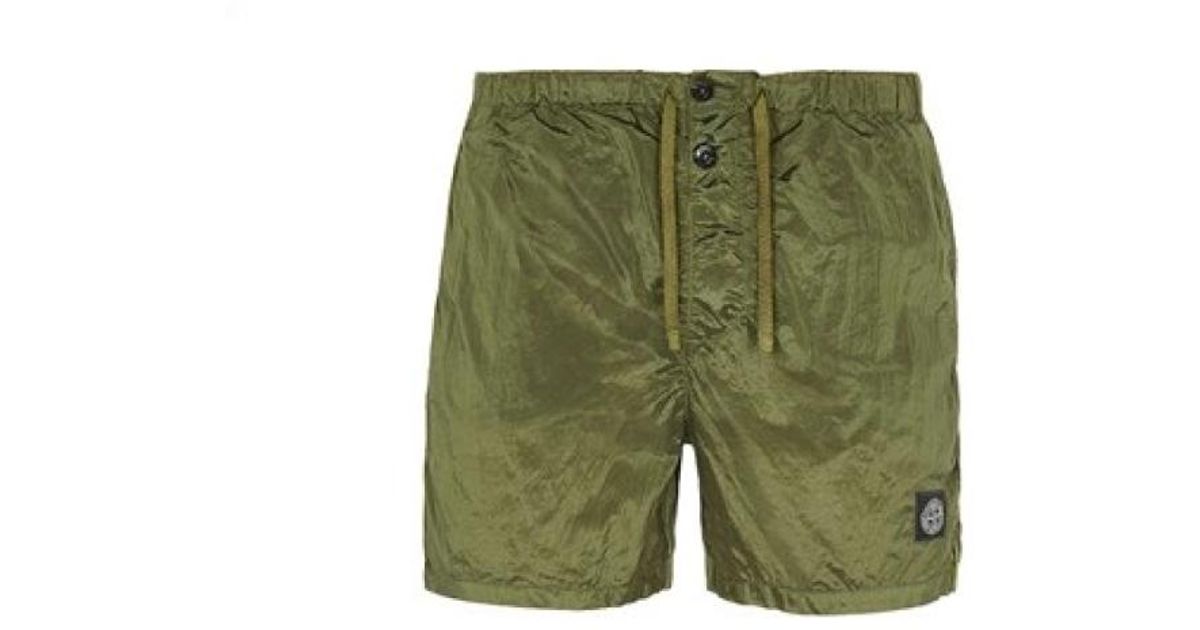 Mens Clothing Beachwear Boardshorts and swim shorts Olive in Green for Men Stone Island Synthetic Swim Shorts 