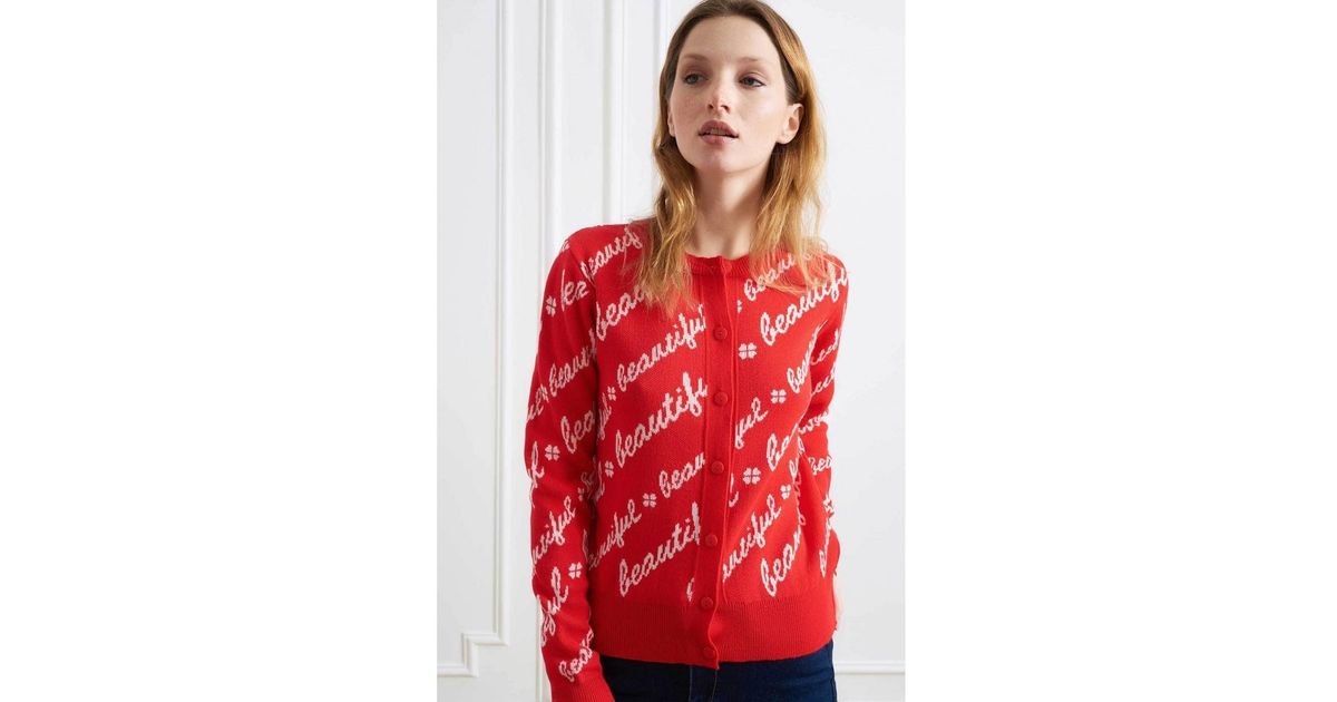 petite red cardigan