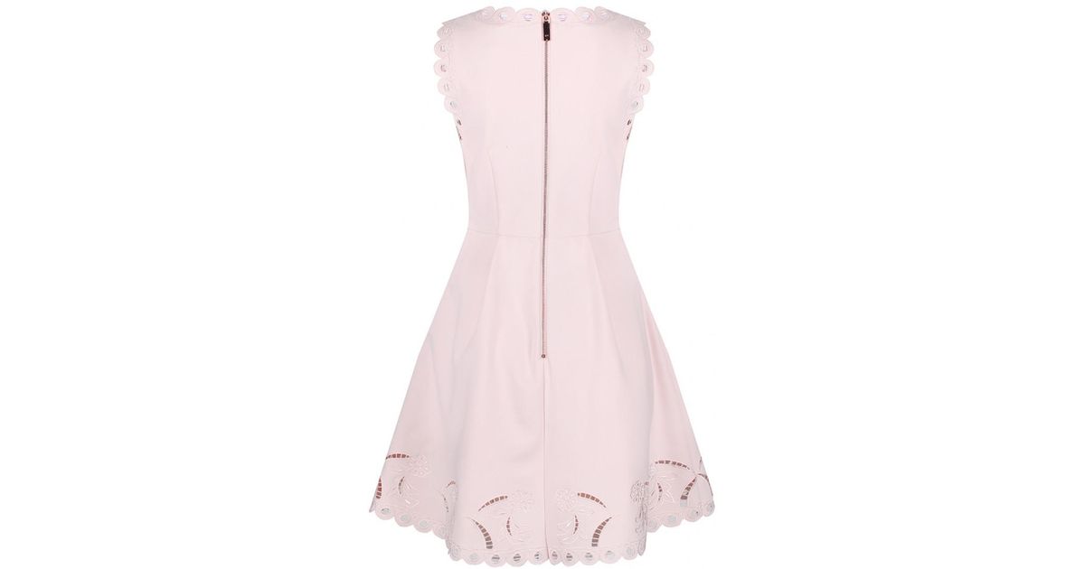 ted baker v neck embroidered skater dress