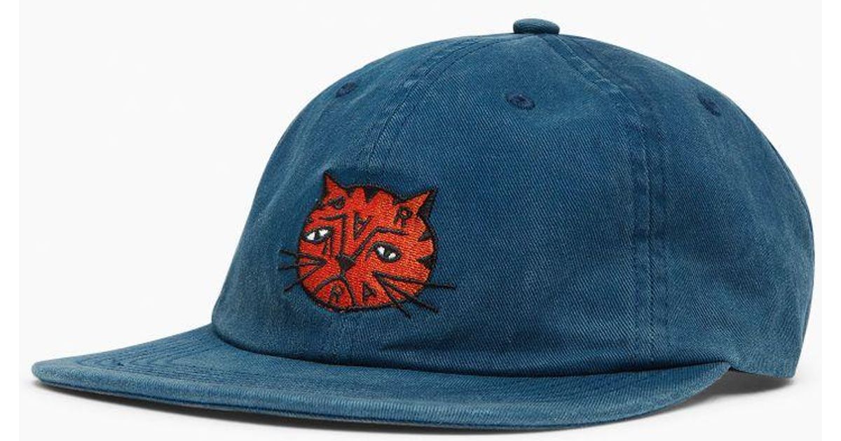 by Parra Sad Cat 6 Panel Hat | Navy in 