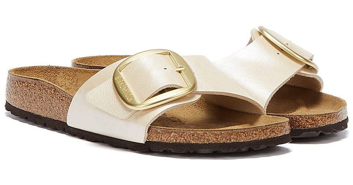 Birkenstock Synthetic Madrid Big Buckle Birko Flor Pearl Sandals in