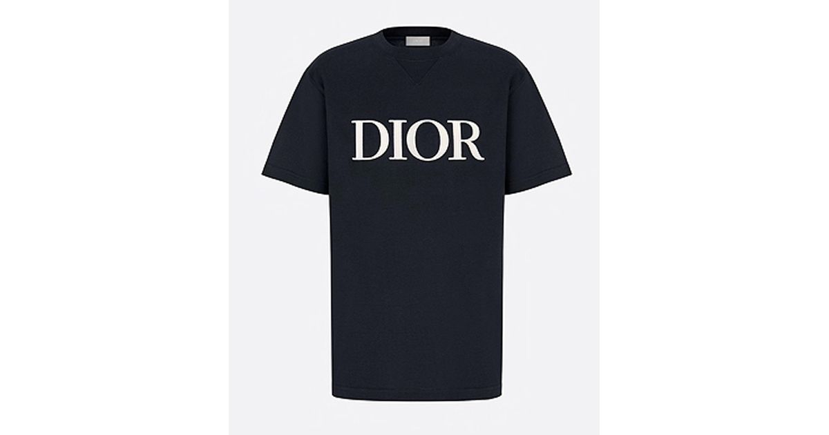 Dior Christian Oversized Logo T-shirt Blue for |