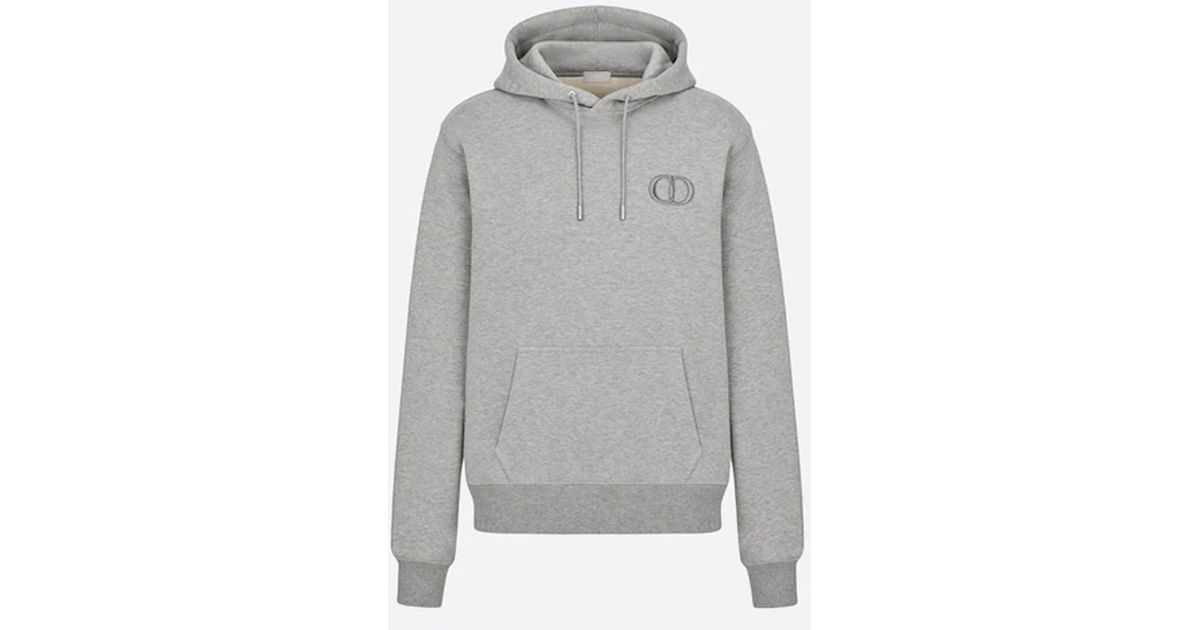 Dior Cotton Christian 'cd Icon' Hooded Sweatshirt Grey in Gray for Men ...