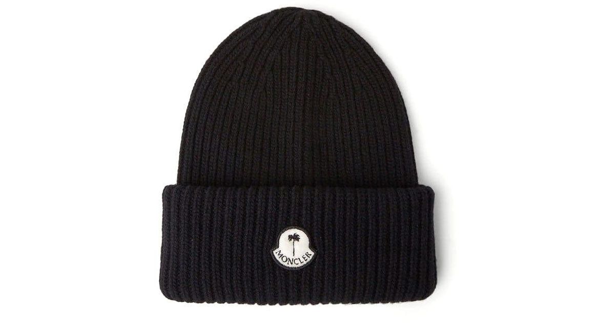 Moncler 8 Genius X Palm Angels Beanie Hat Black for Men | Lyst