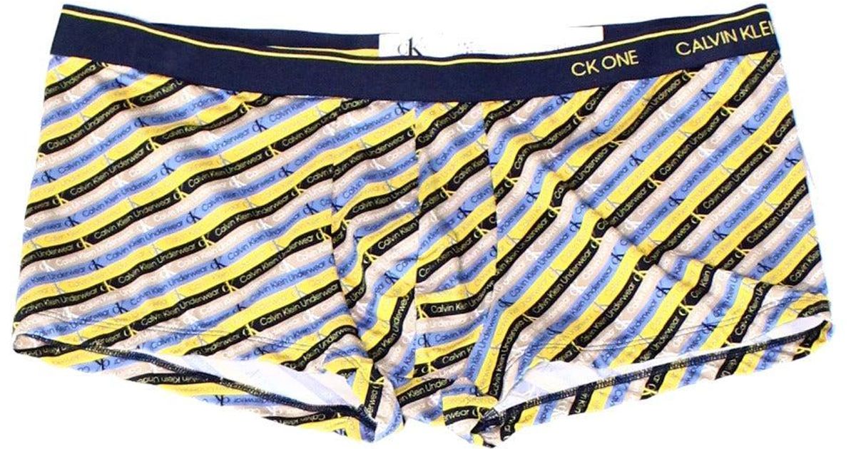 Calvin Klein Underwear Size Xl Striped Logo Print Boxer in Yellow for