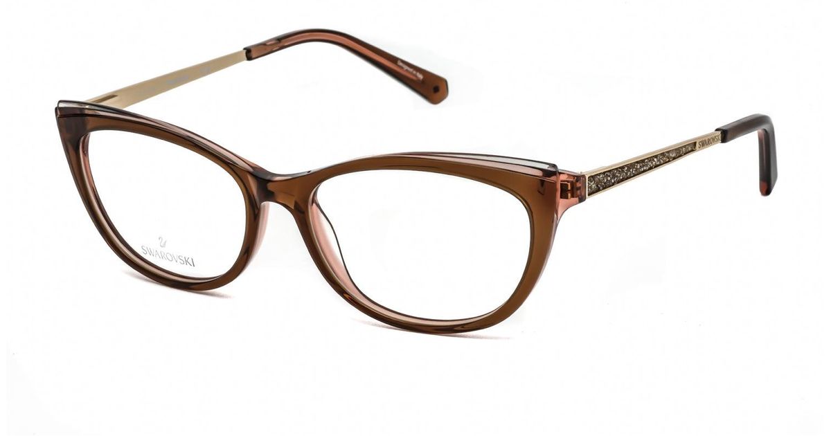 Swarovski Rectangular Plastic Eyeglasses Brown / Clear Lens for Men | Lyst