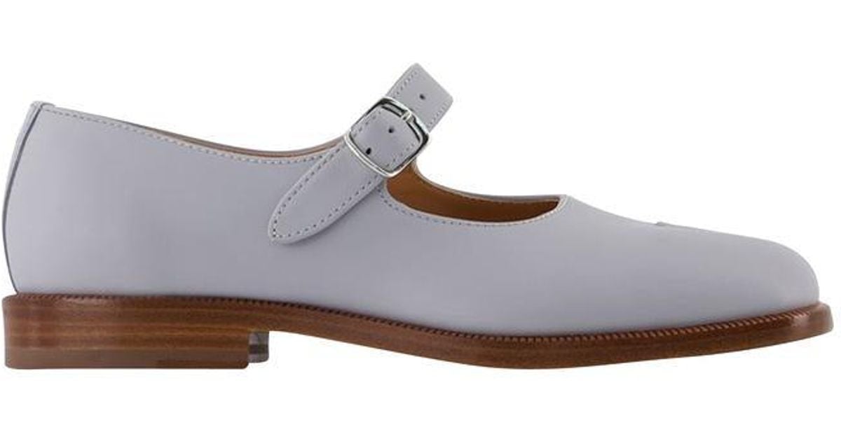 Maison Margiela Mary Jane Tabi Flat Shoes - - - Leather in White | Lyst