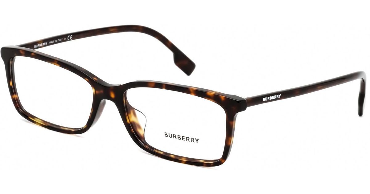 Burberry Rectangular Plastic Eyeglasses Dark Havana / Clear in Black | Lyst