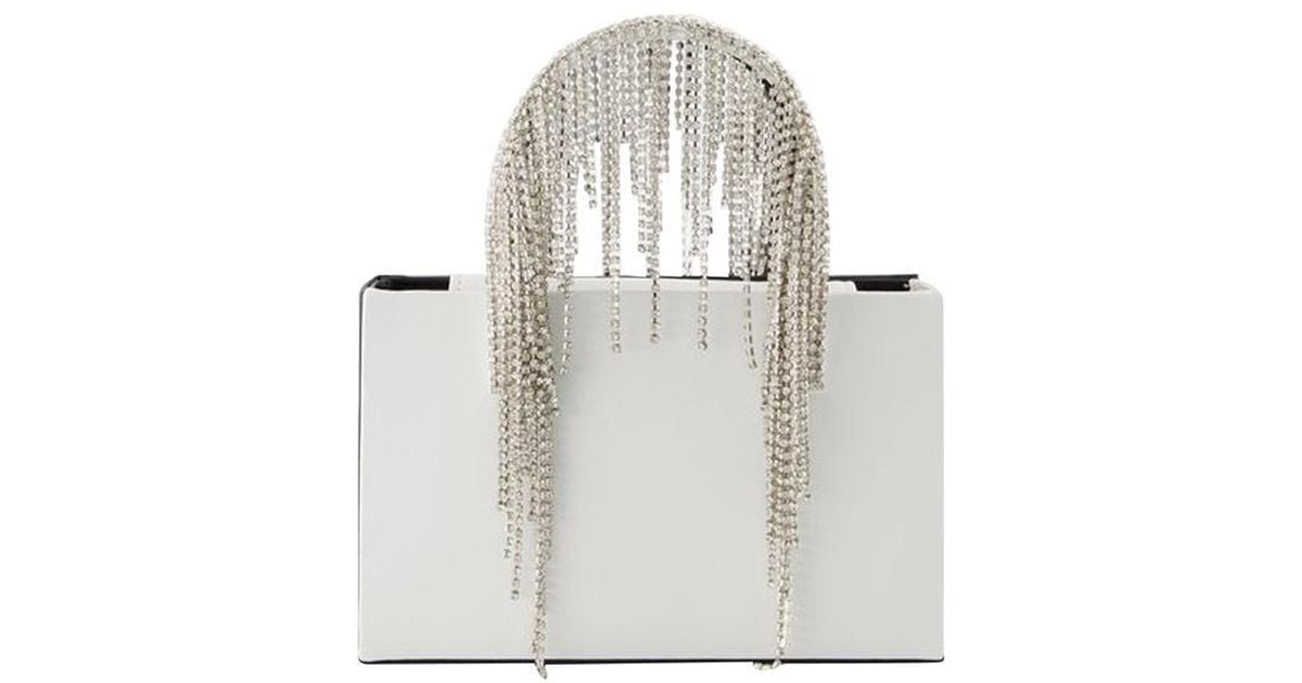 Kara Midi Crystal Fringe Tote Bag - - /white - Leather