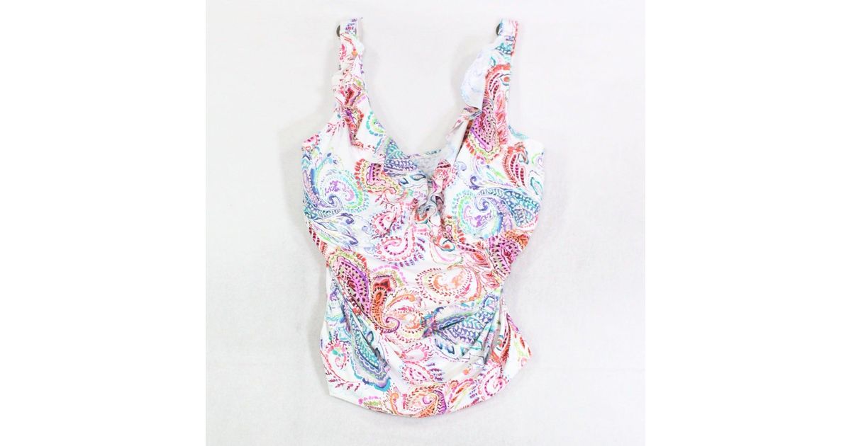 Lauren by Ralph Lauren Synthetic Swimwear Tankini White18w Plus Lyst
