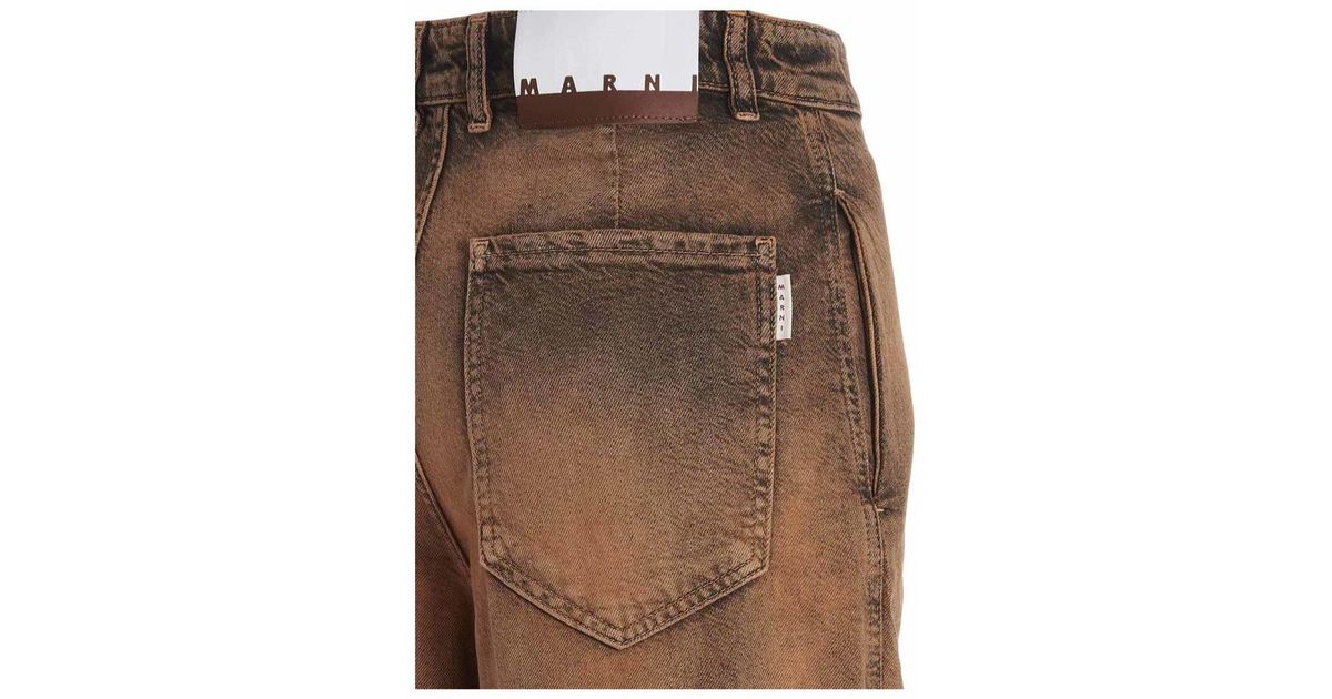 Marni Baggy Fit Jeans in Brown | Lyst