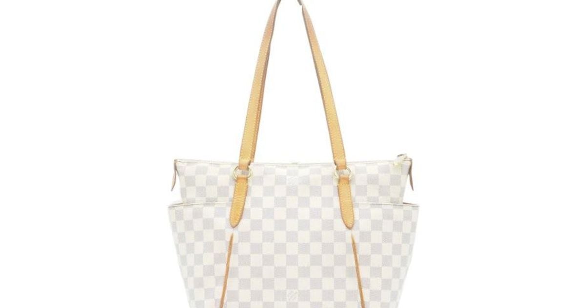 Louis Vuitton Damier Azur Canvas Leather Totally Pm Tote Bag in