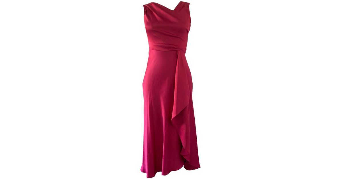 Waterfall-skirt Gathered Sheath in Pink 