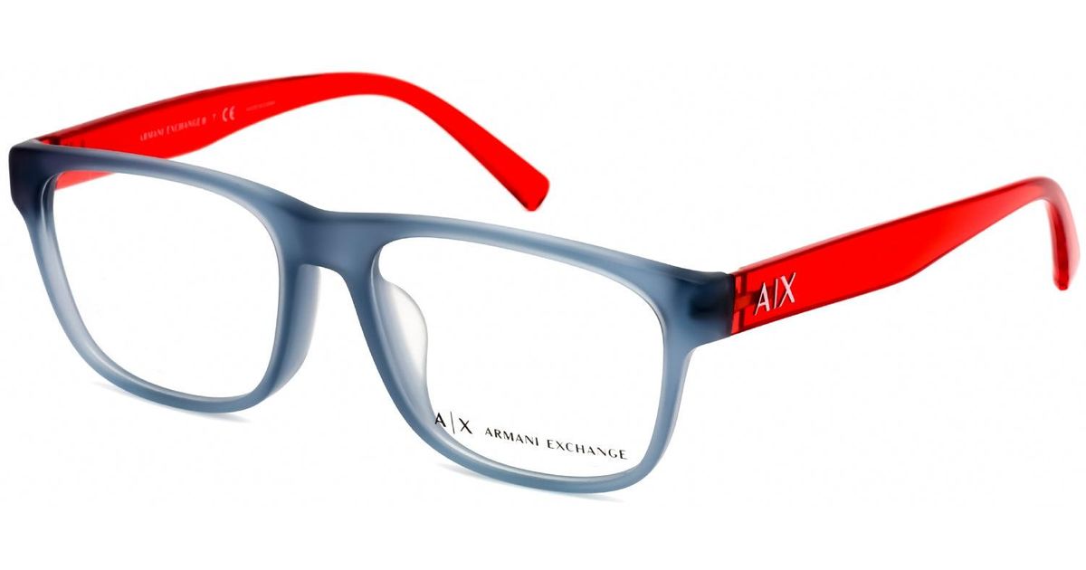 Emporio Armani Armani Exchange Rectangular Plastic Eyeglasses Matte Opaline Blue Lyst