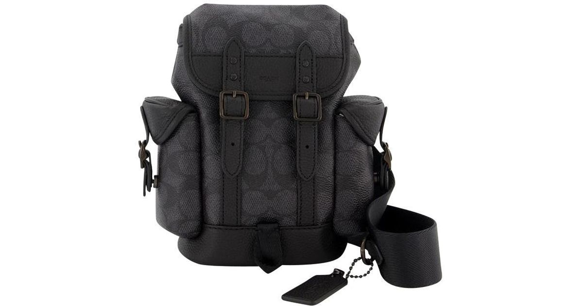 COACH Hitch Backpack 13 En Grey Coated Canvas in Black for Men Lyst