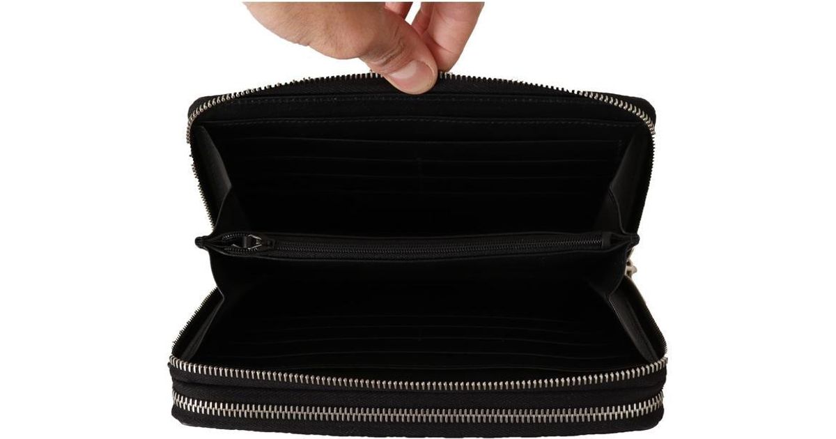 Gucci Wallet Microssima Leather Zipper Wallet in Black for Men Lyst