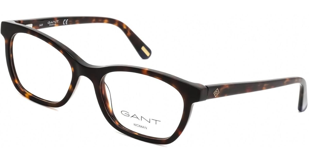 GANT Rectangular Plastic Eyeglasses Dark Havana / Clear Lens in Black ...