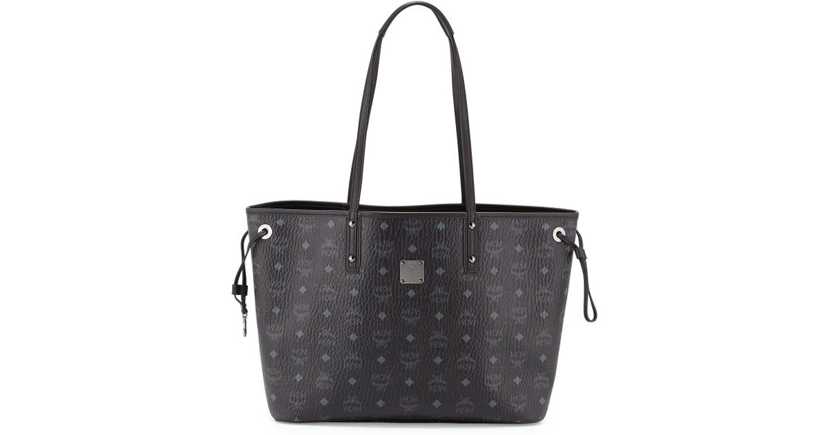 Mcm Black Per Project Visetos Medium Reversible Tote Bag Mcm Black Per Project Visetos Medium Reversible Tote Bag