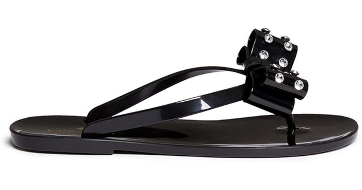 kate spade black bow flip flops