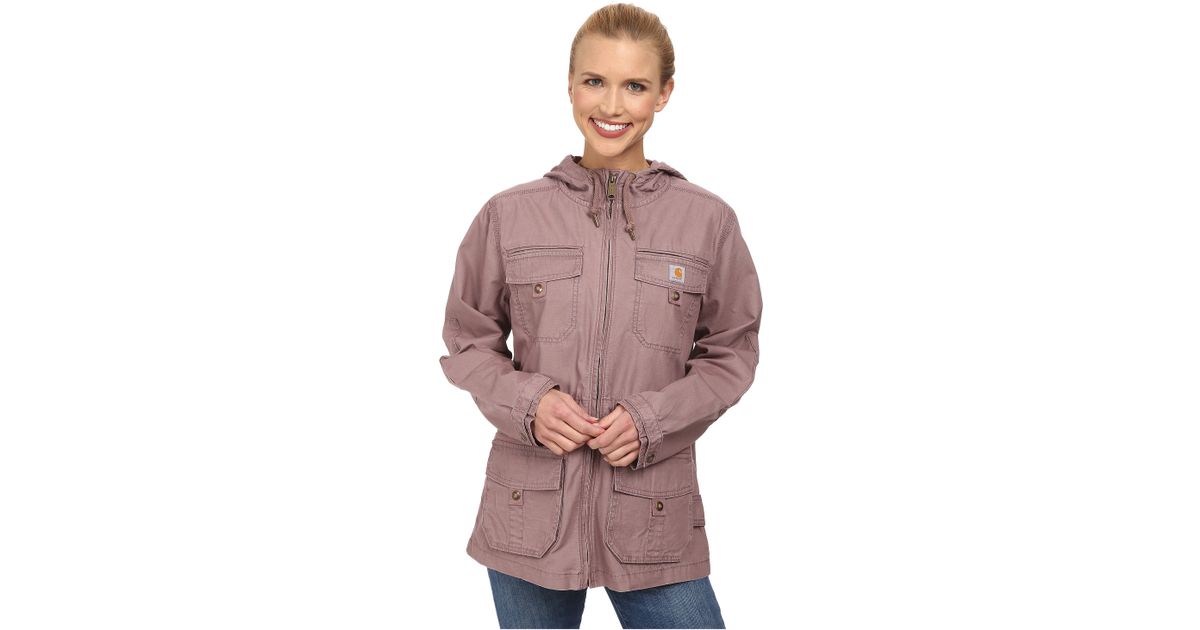 purple utility jacket