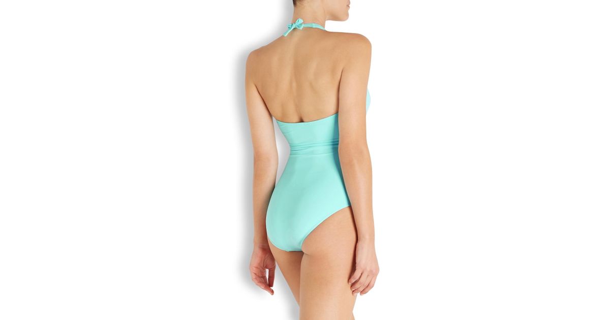 pale blue swimming costume