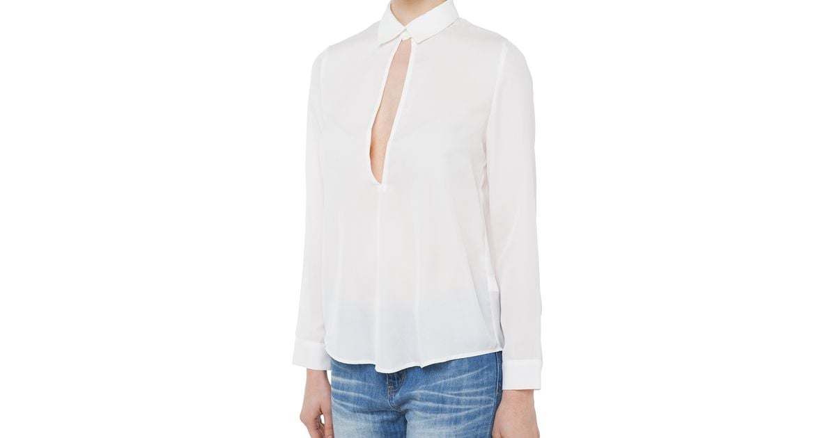 white keyhole blouse with collar
