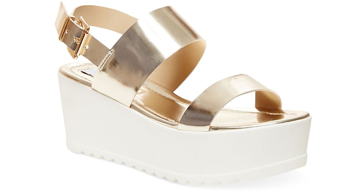 gold platform wedge sandals