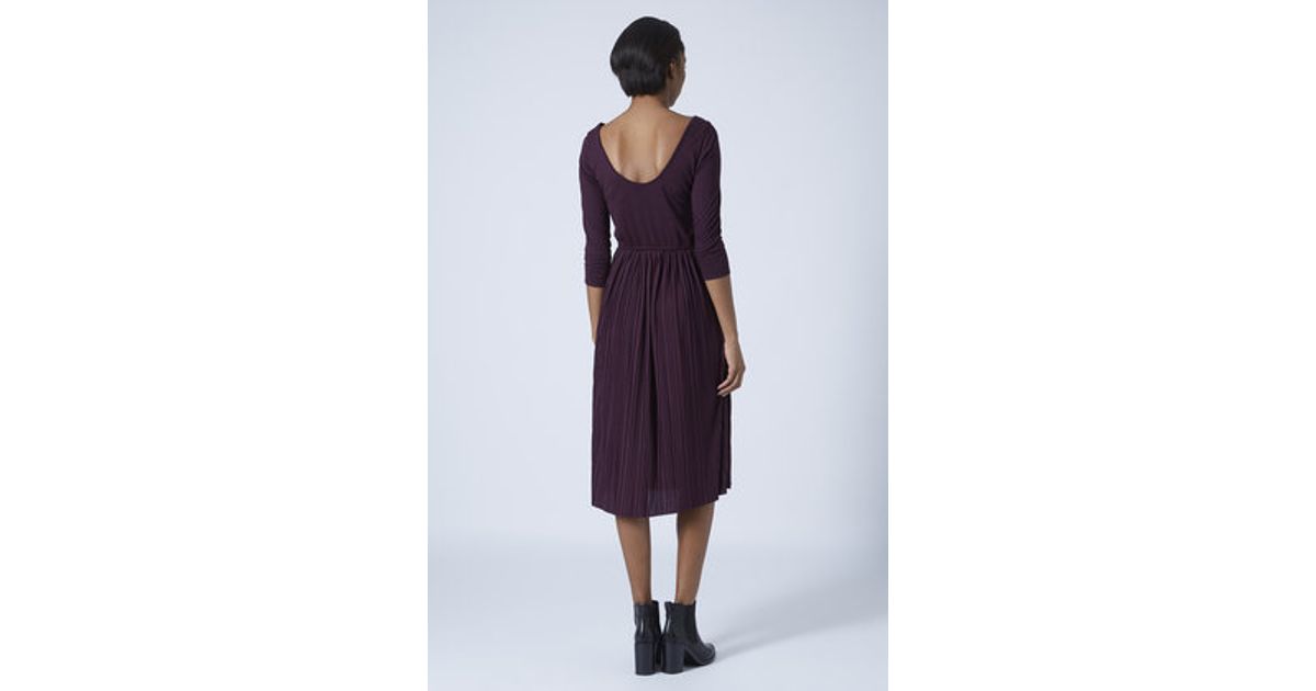 topshop pleated midi dress