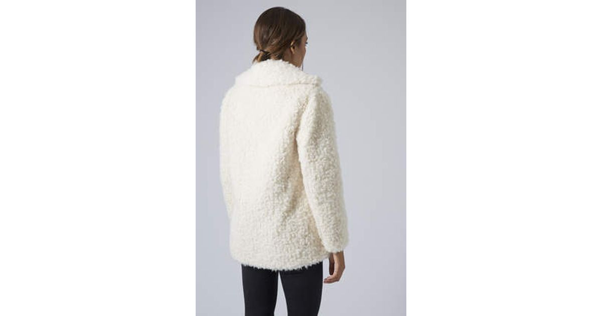 Teddy Fur Pea Coat Black Tradingbasis