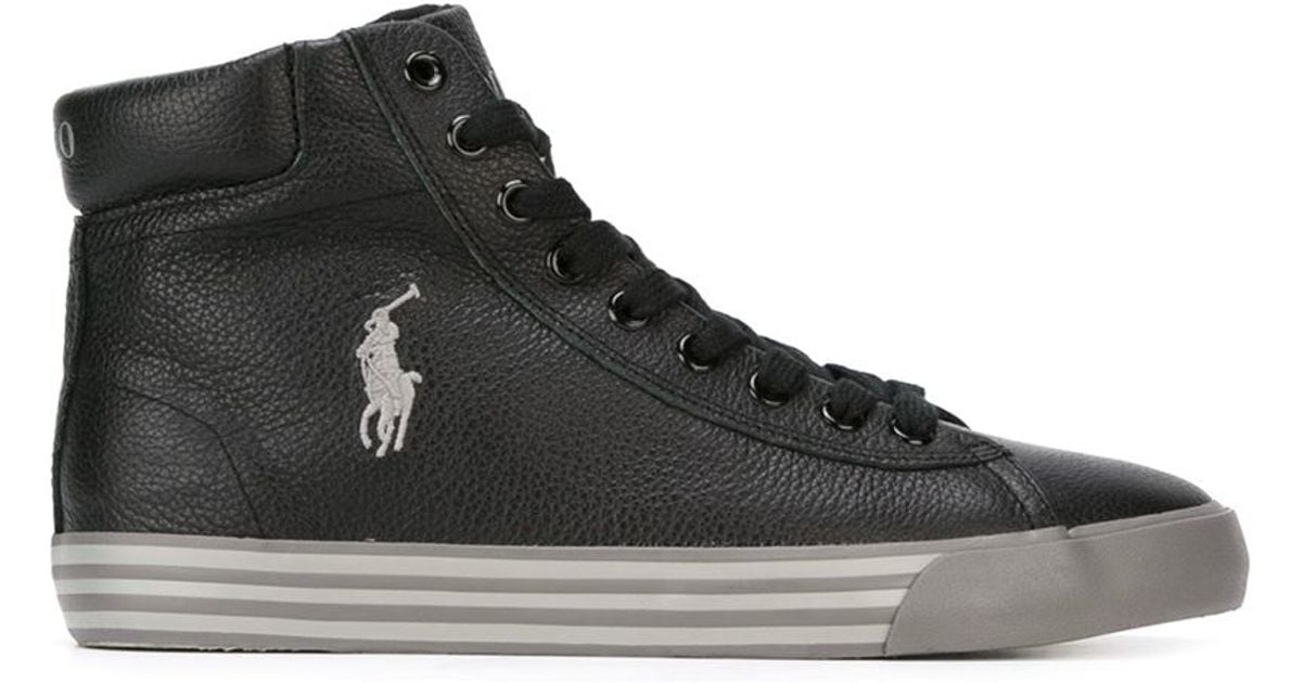 black polo high top sneakers