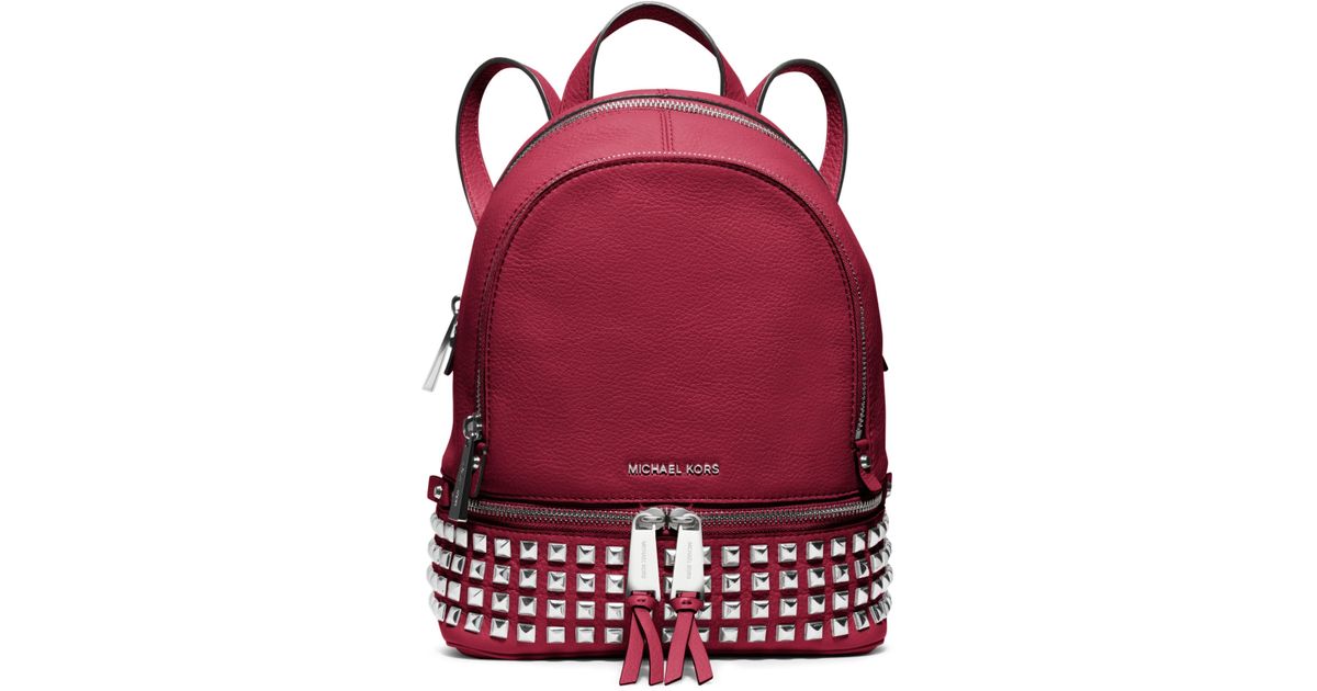 Michael Kors Rhea Extra-small Leather Backpack in Cherry (Red) - Lyst