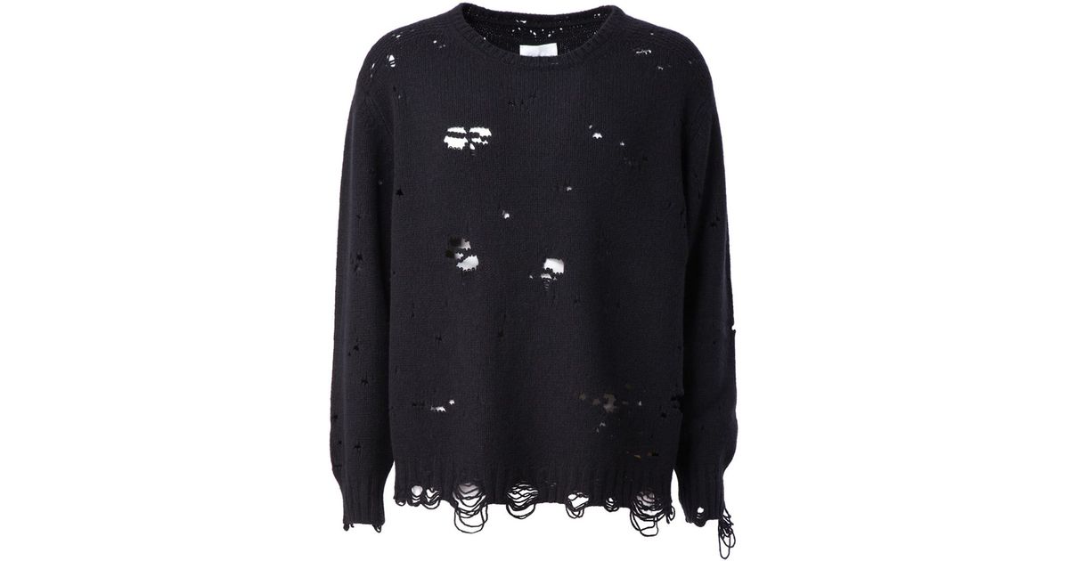 distressed sweater black