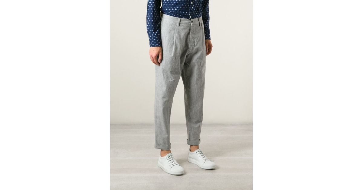 lyst universal works pleated trousers in gray for men works pants