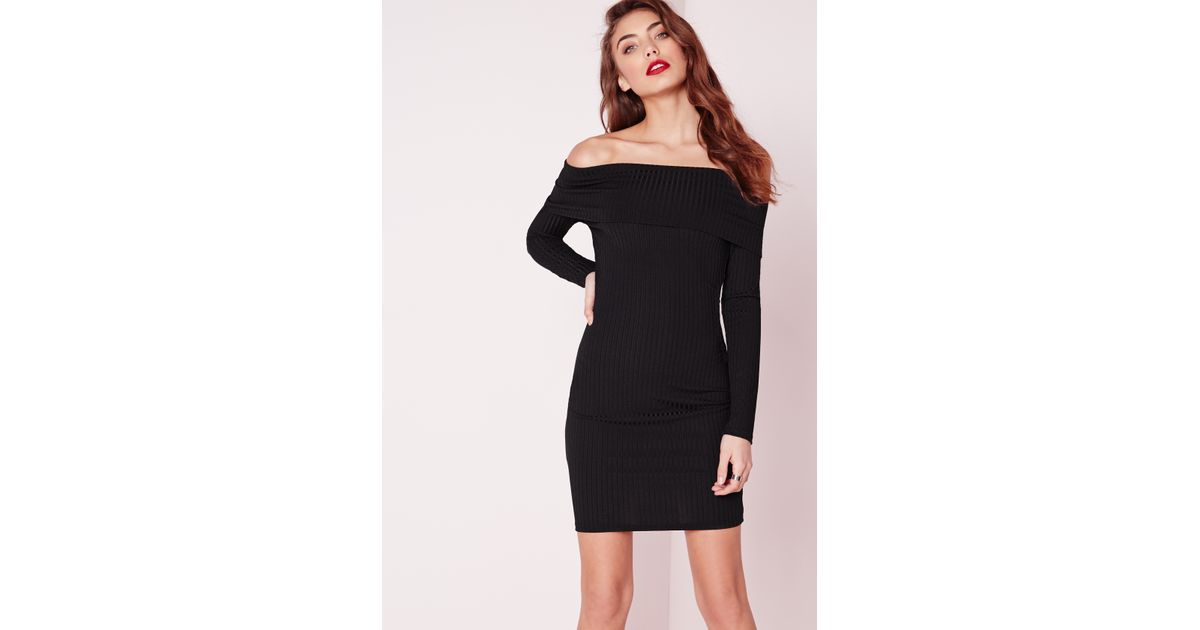 bardot black dress long sleeve