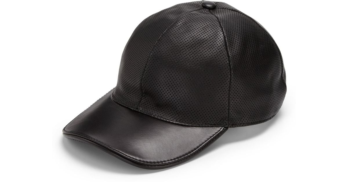 gucci leather baseball cap