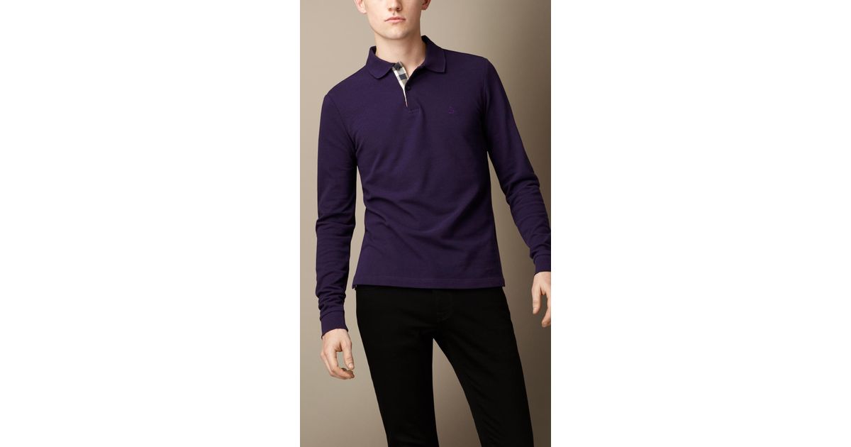 Burberry Long Sleeve Polo Shirt in 