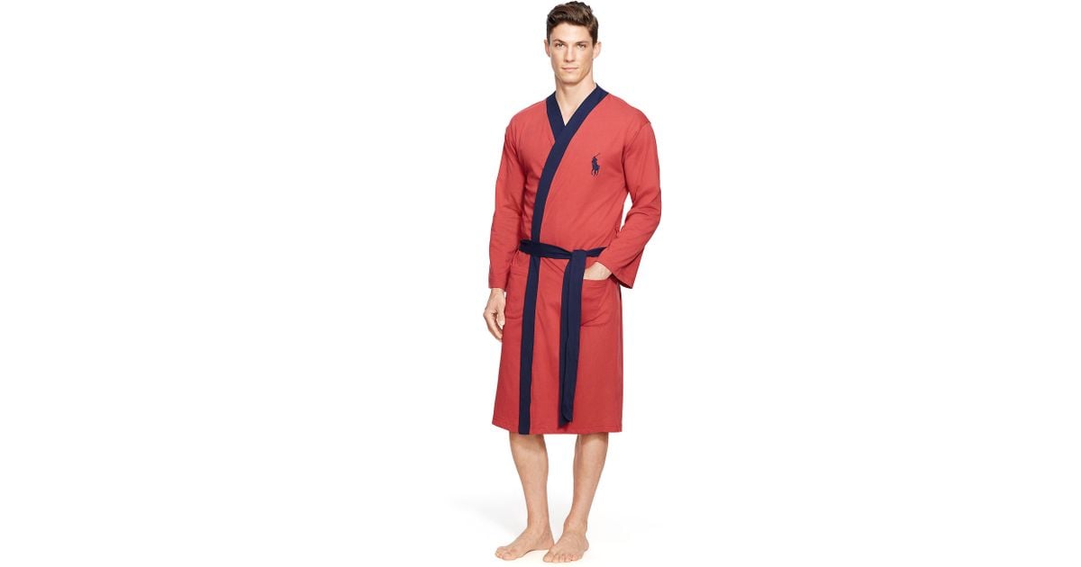 Polo Ralph Lauren Kimonostyle Cotton Robe in Red for Men Lyst