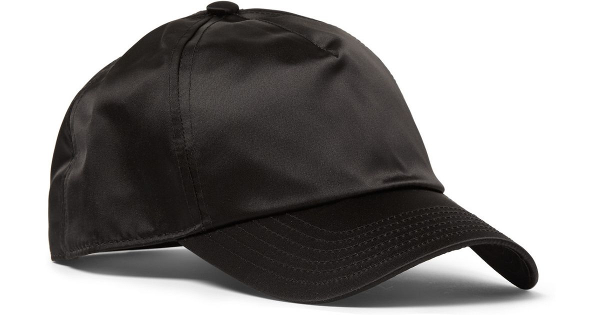 black satin baseball cap