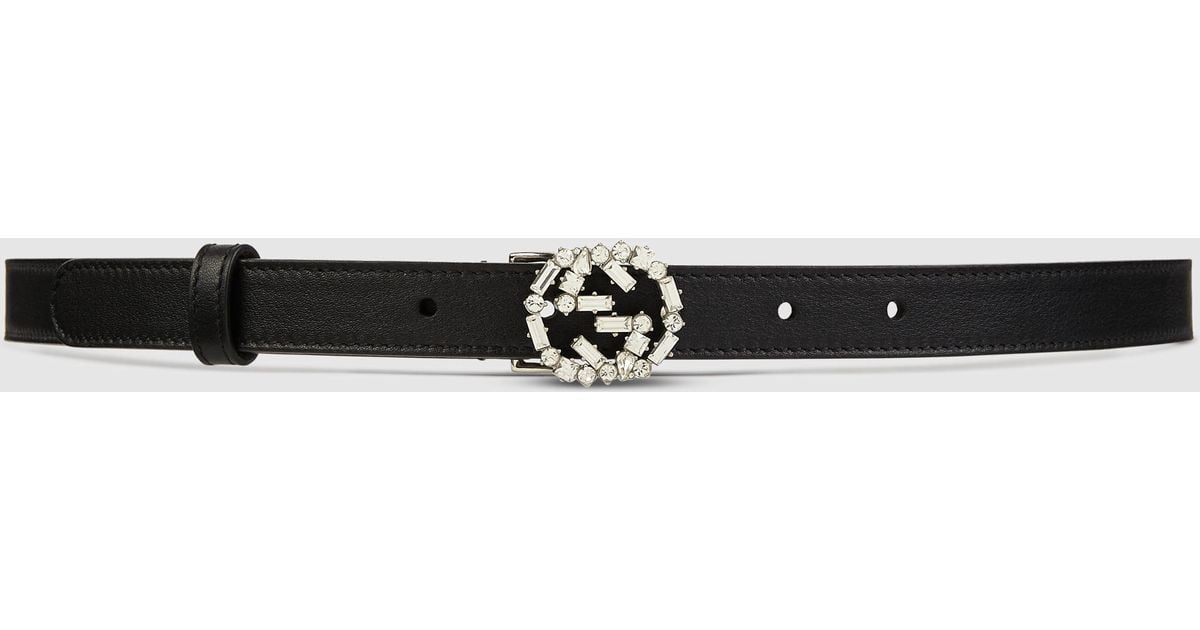 gucci crystal gg belt