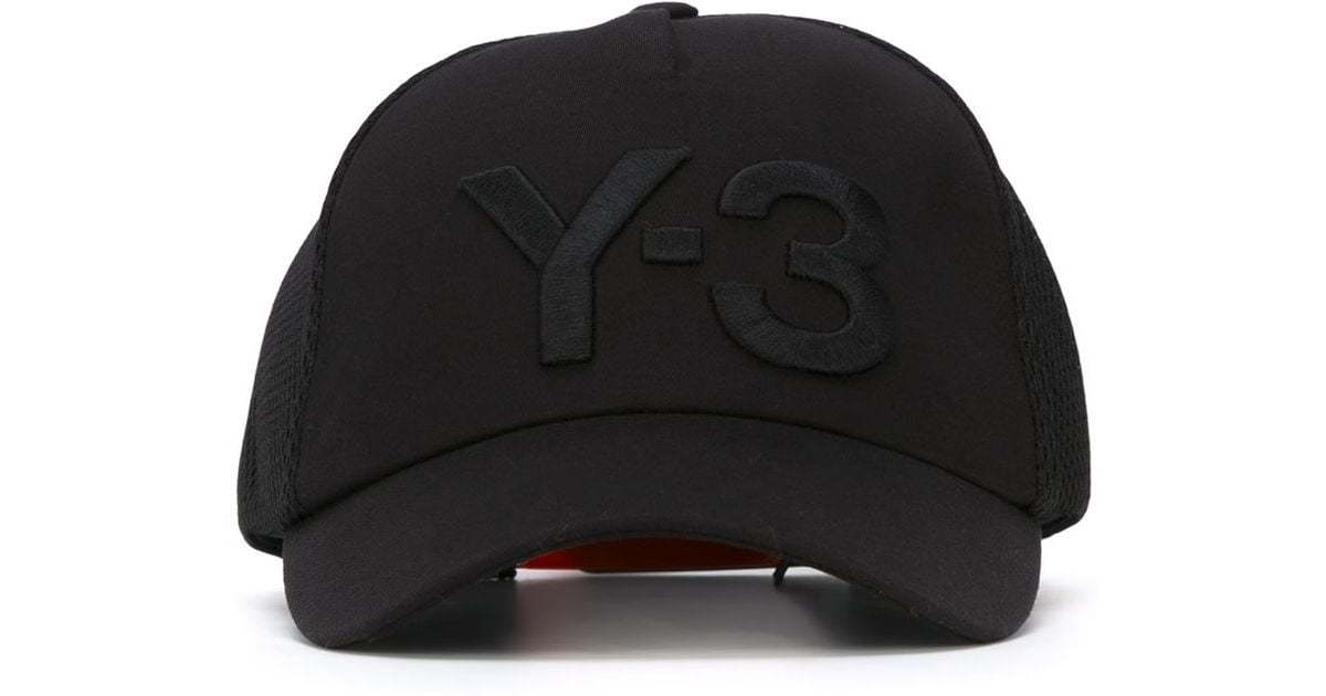 Y-3 Logo Embroidered Cap in Black for 