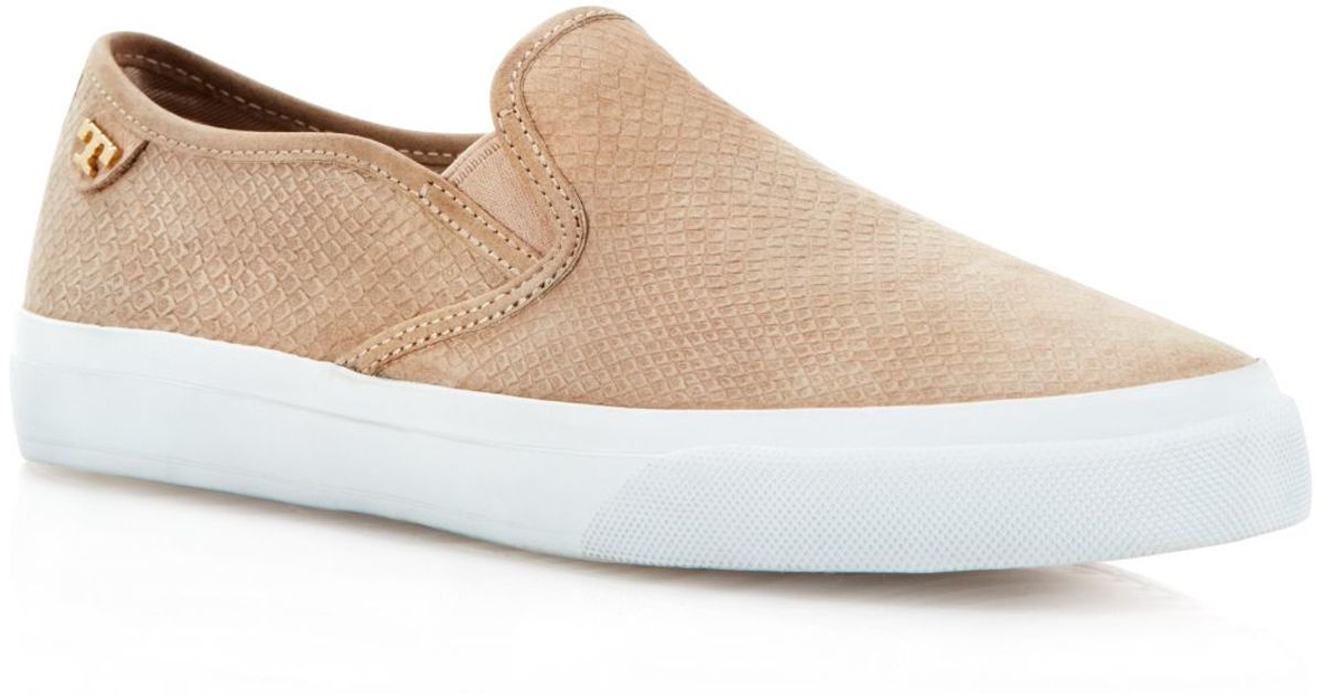 taupe slip on sneakers