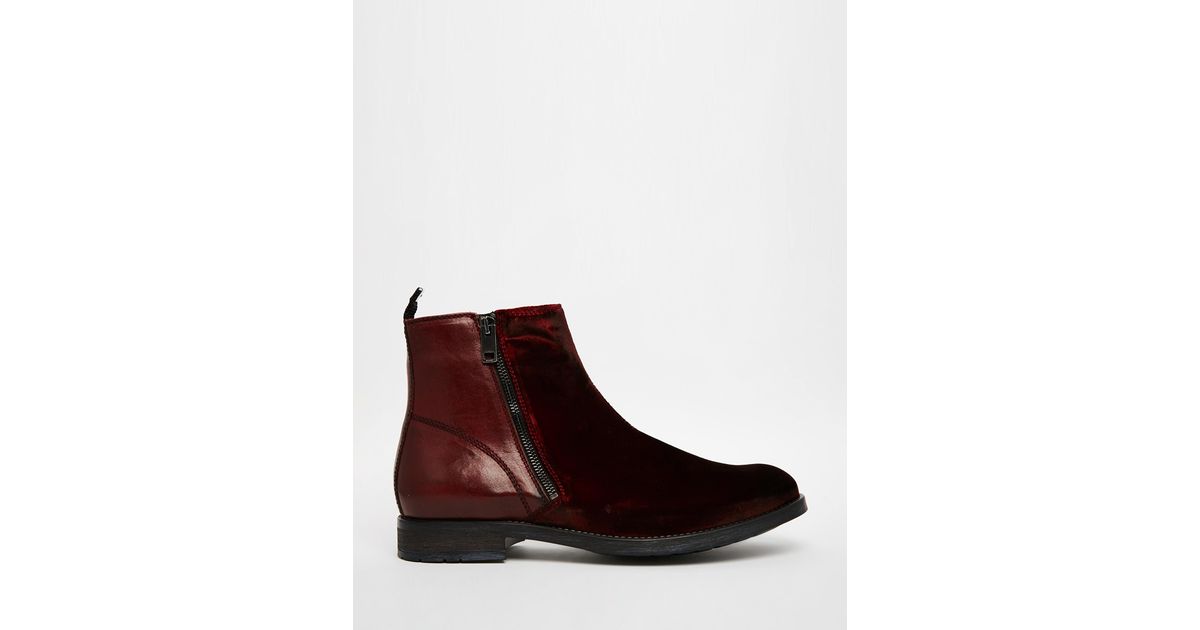 DIESEL Anklyx Zip Boots in Red for Men 