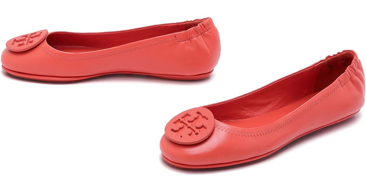 tory burch red minnie flats